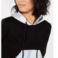 Moletom com capuz refletivo contrastante feminino, preto, tamanho pequeno