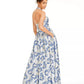 Vestido de brocado floral metálico com alças finas Speechless Juniors, azul, tamanho 9