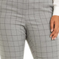 Calça feminina Calvin Klein Plus com cinto e estampa de janela, perna justa, cinza, tamanho 14W