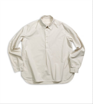 Labo.Art Camica Carta Egitto Camisa grande de manga comprida com botões na frente, bege, tamanho 2