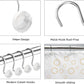 Conjunto de 12 ganchos para cortinas de chuveiro resistentes à ferrugem - 6 designs! 