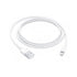 White USB cable with Lightning connector on a white background