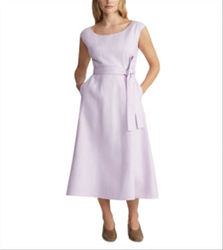 Vestido Lafayette 148 New York com cinto e fenda, tamanho 6