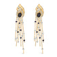 14K Yellow Gold 1.0 Cttw Diamond and Blue Sapphire Chandelier Earrings