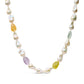 14K Yellow Gold Citrine, Amethyst, and Baroque Pearl Strand Necklace - 18" Inches