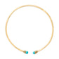 18K Yellow Gold Sculpted Collar Necklace with Turquoise Cabochon Ends