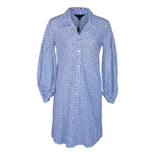 Shirt Dress with Oversized Sleeves in White Floral – Summer Dress