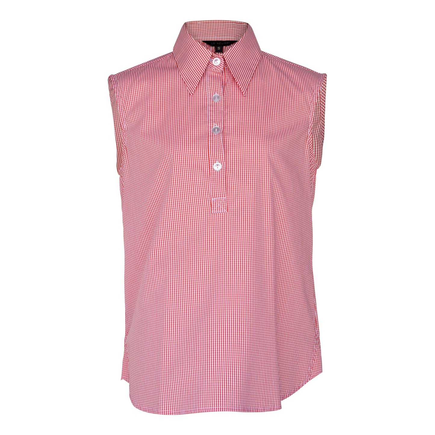 Blusa sem mangas laranja de algodão italiano – Blusa elegante de verão