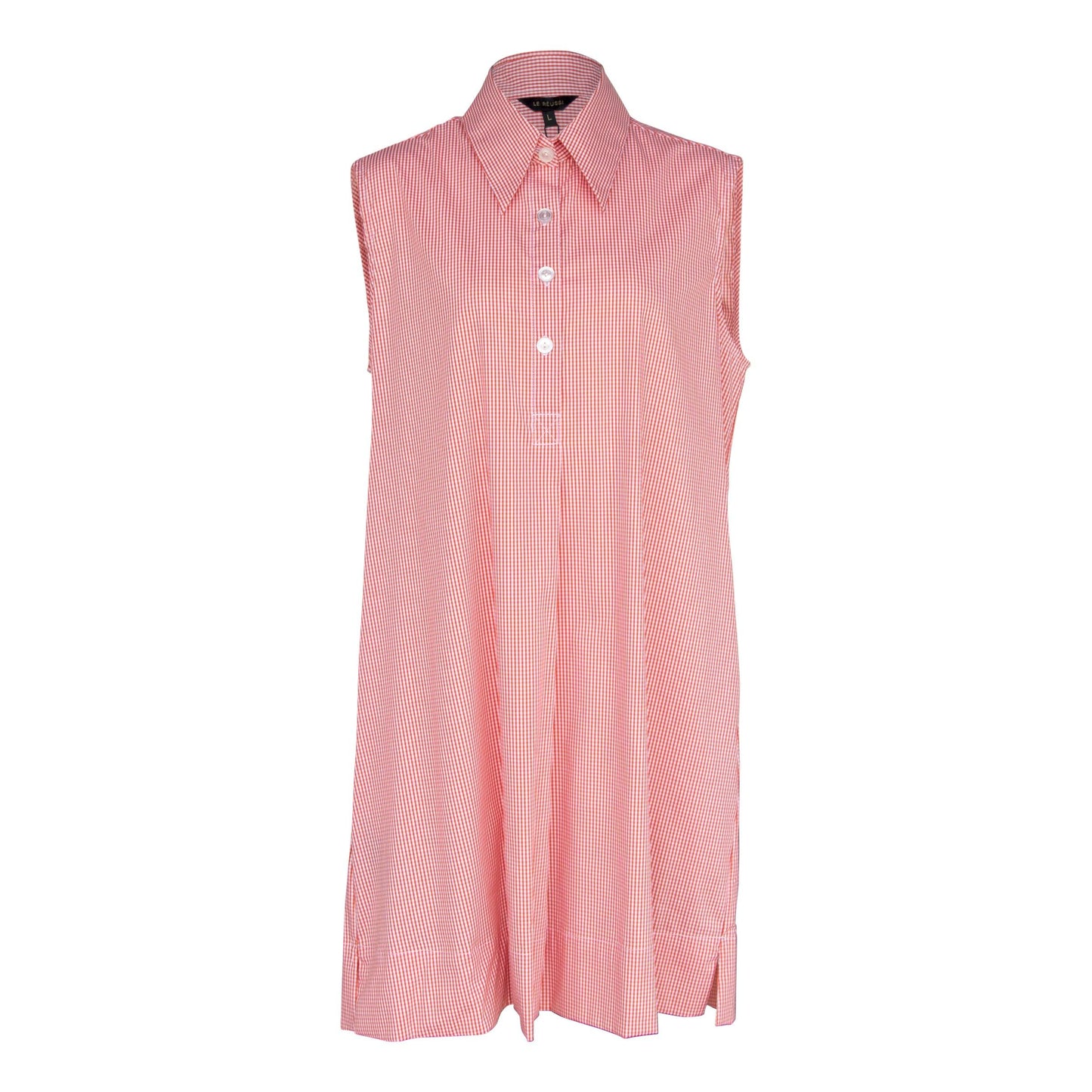 Vestido sem mangas laranja de algodão italiano – Roupa elegante de verão