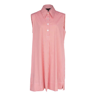 Vestido sem mangas laranja de algodão italiano – Roupa elegante de verão