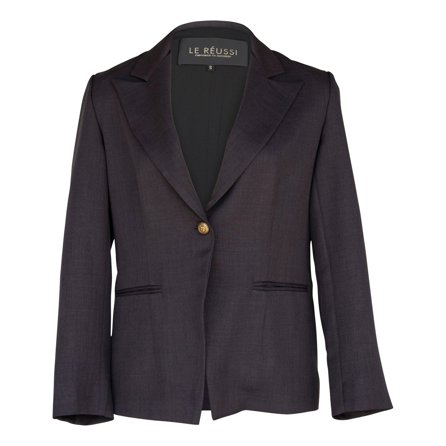 Blazer Luxe Charcoal – Jaqueta de escritório feminina sob medida