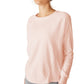 Top de manga comprida Cotton On Active Rib feminino rosa tamanho médio