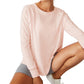 Top de manga comprida Cotton On Active Rib feminino rosa tamanho médio