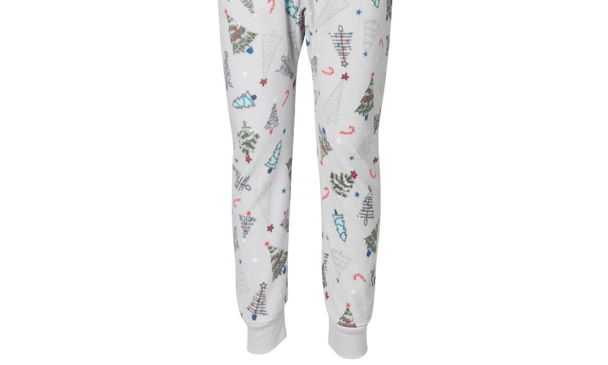 Pijama Família Combinando Infantil Árvores Festivas Branco Tamanho 8 Regular