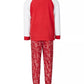 Conjunto de pijamas infantis combinando com estampa de enfeites, vermelho, tamanho 6-7