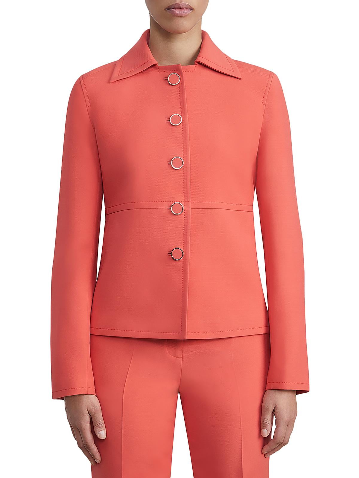 Blazer laranja com costura na cintura Lafayette 148 New York, tamanho 0