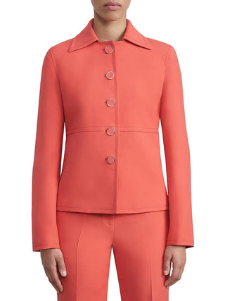 Blazer laranja com costura na cintura Lafayette 148 New York, tamanho 0