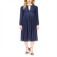 Vestido midi plissado Michael Michael Kors azul