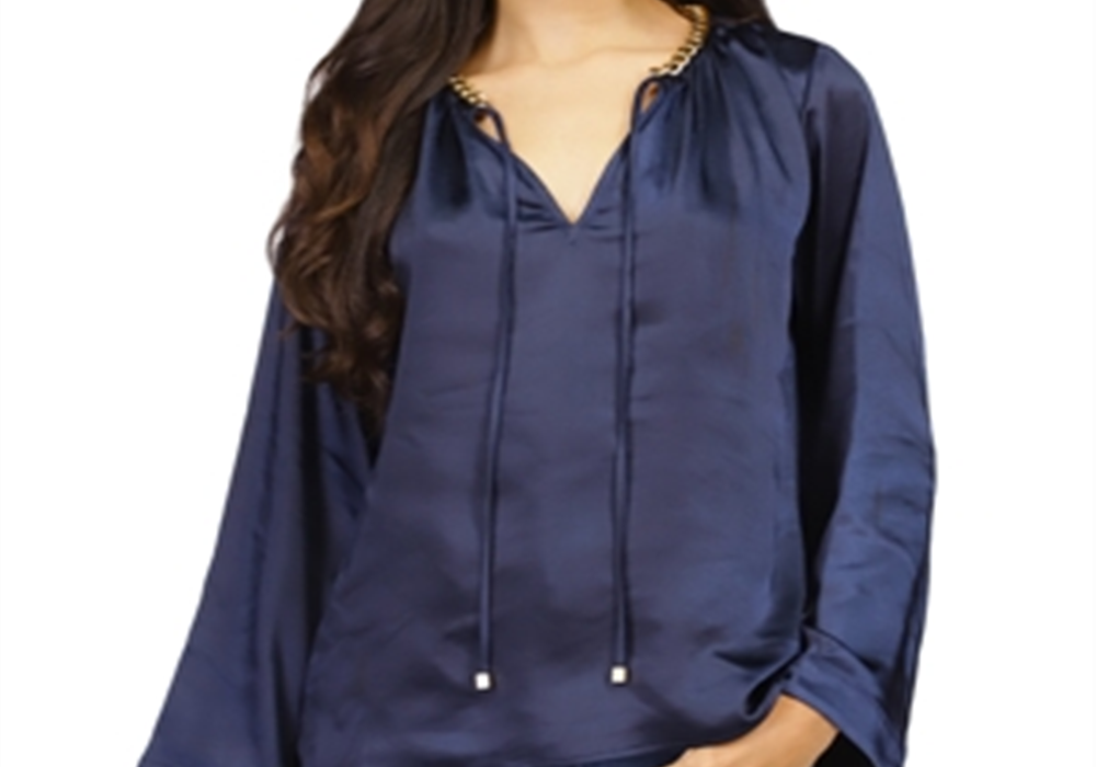 Blusa Michael Kors com manga sino e decote em corrente