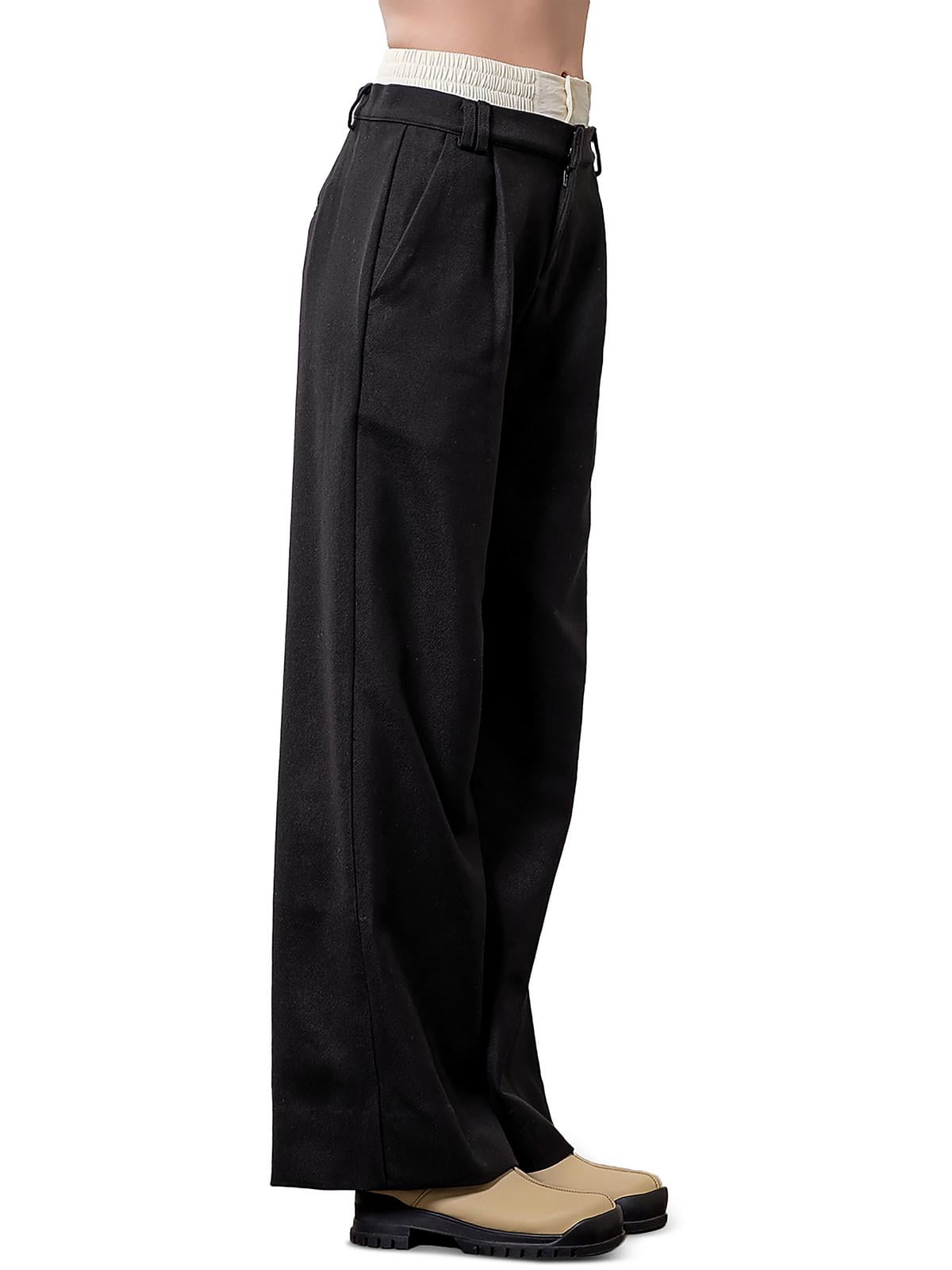 Calça Moon River com Cós em Camadas Preta