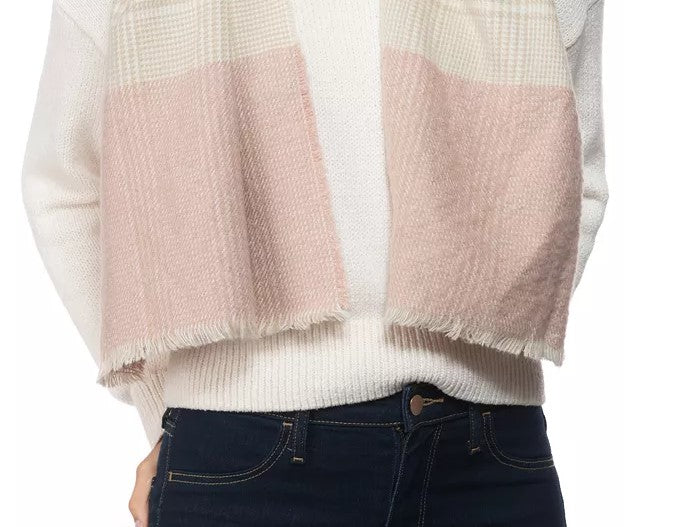 Cachecol xadrez feminino INC International Concepts com blocos de cores, cinza, tamanho regular