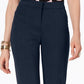 Calça Alfani Feminina Moderna de Perna Reta, Comprimento Regular e Curto, Azul Escuro, Tamanho 4
