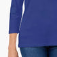 Karen Scott Blusa Feminina Gola Redonda Azul Tamanho Grande