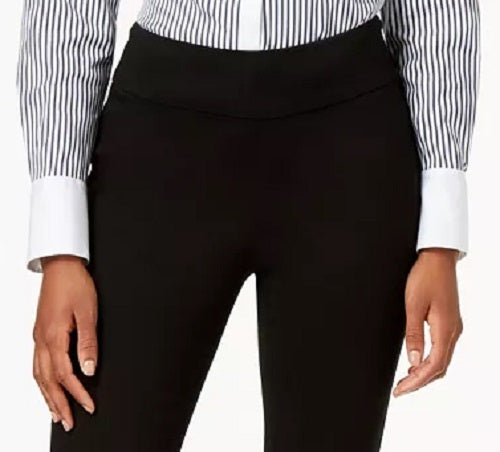 Calça jeans feminina Charter Club, slim fit, preta, tamanho 10, pequena