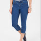 Calça jeans feminina Charter Club Tummy Control Bristol Capri, azul, tamanho 6