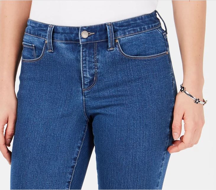 Calça jeans feminina Charter Club Tummy Control Bristol Capri, azul, tamanho 6