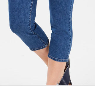 Calça jeans feminina Charter Club Tummy Control Bristol Capri, azul, tamanho 6