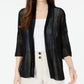 Cardigan quimono feminino Alfani com ponto aberto, preto, tamanho médio