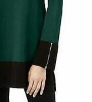 Alfani Suéter túnica de malha otomana feminino verde tamanho médio