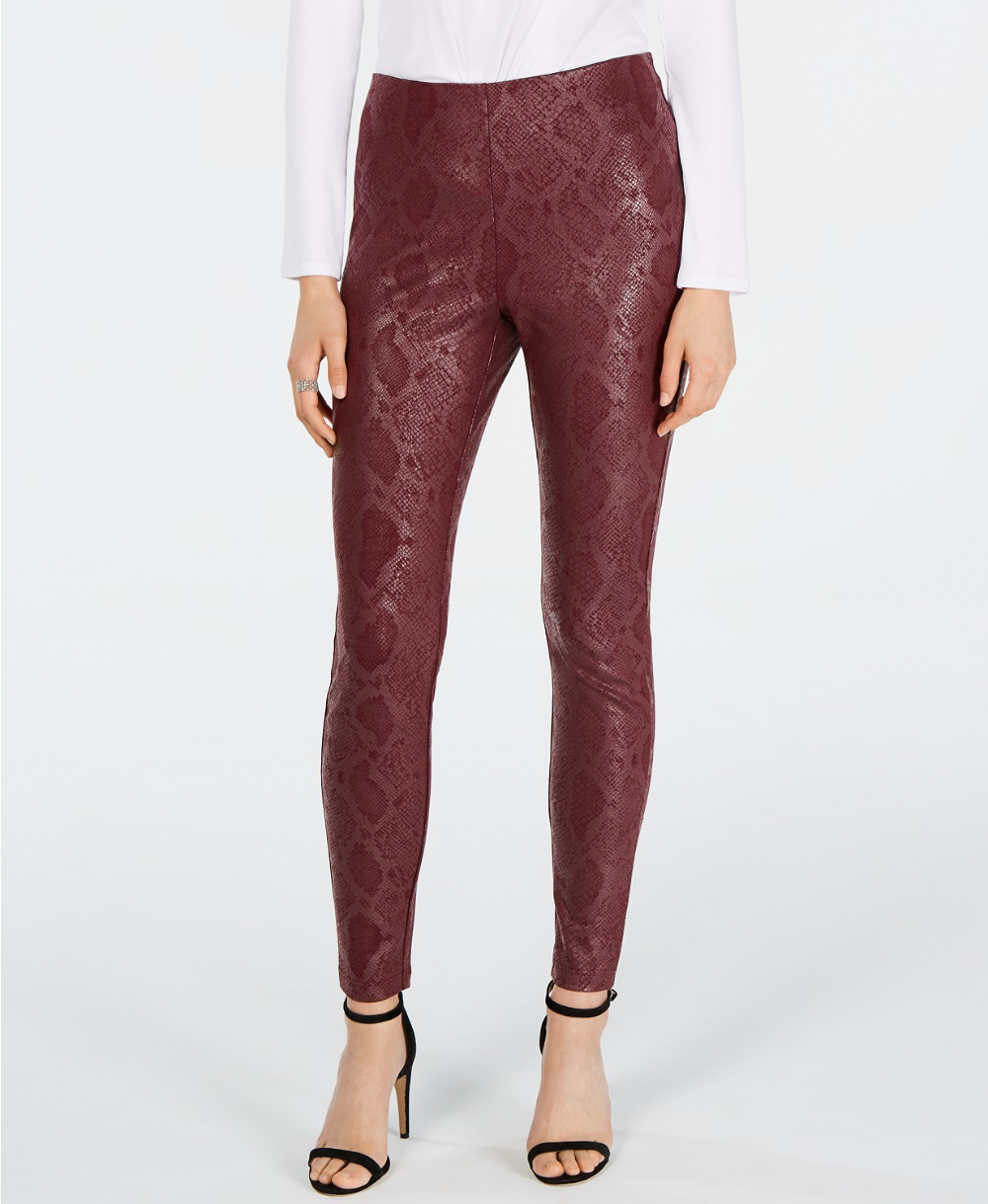 Calça skinny feminina com estampa de cobra da INC International Concepts, marrom, tamanho 10