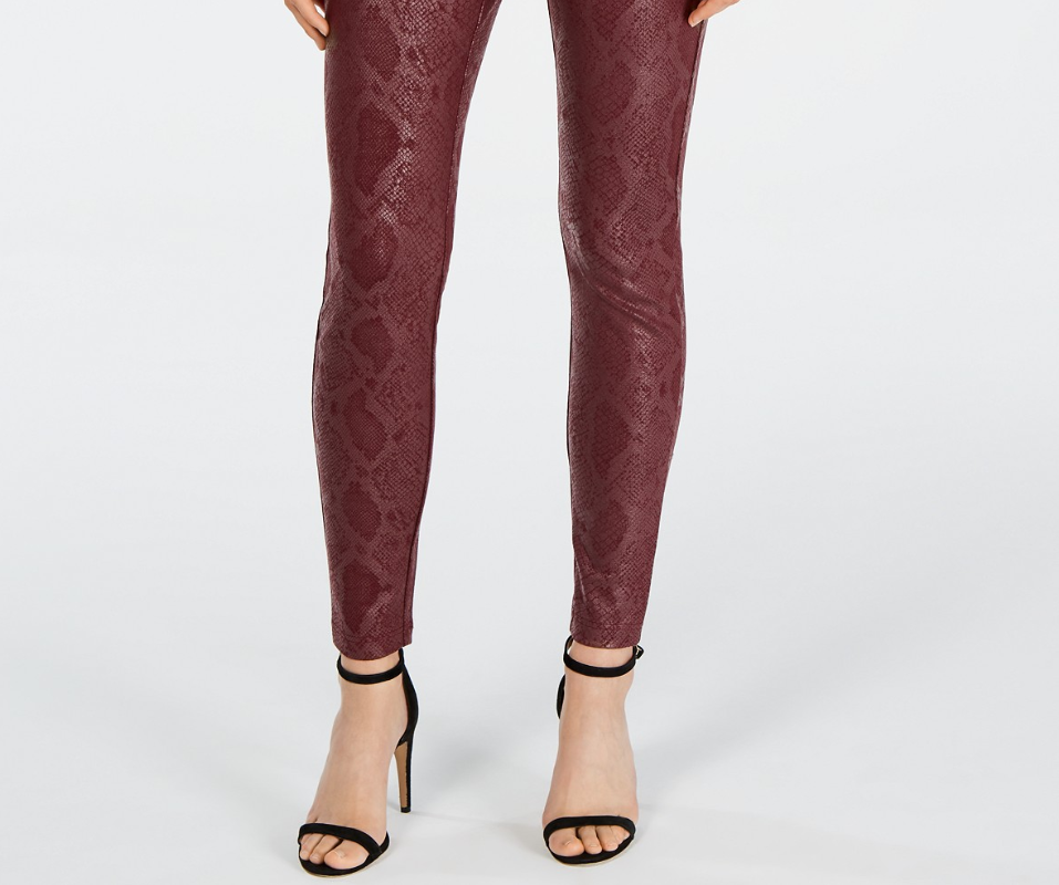 Calça skinny feminina com estampa de cobra da INC International Concepts, marrom, tamanho 10
