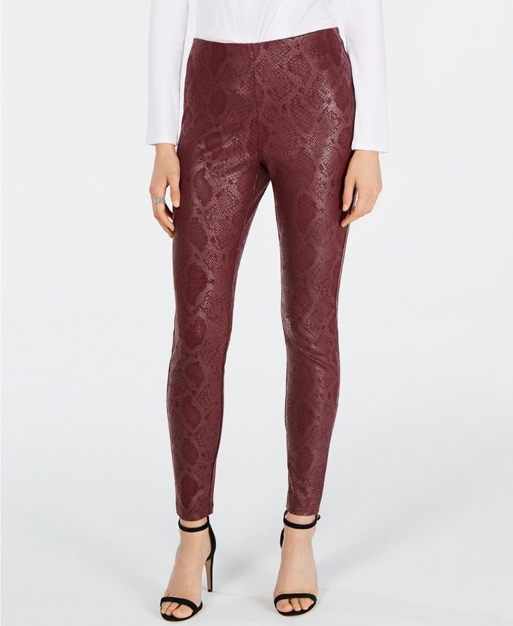 Calça skinny feminina com estampa de cobra da INC International Concepts, marrom, tamanho 4