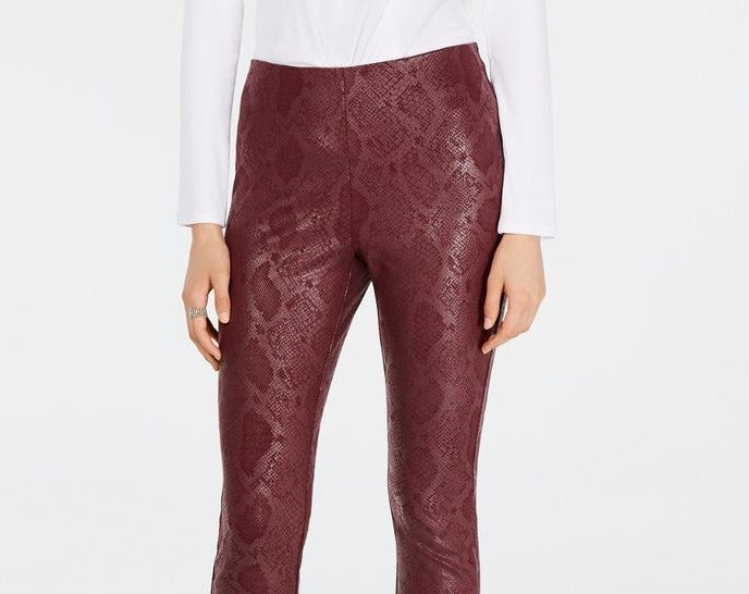 Calça skinny feminina com estampa de cobra da INC International Concepts, marrom, tamanho 4