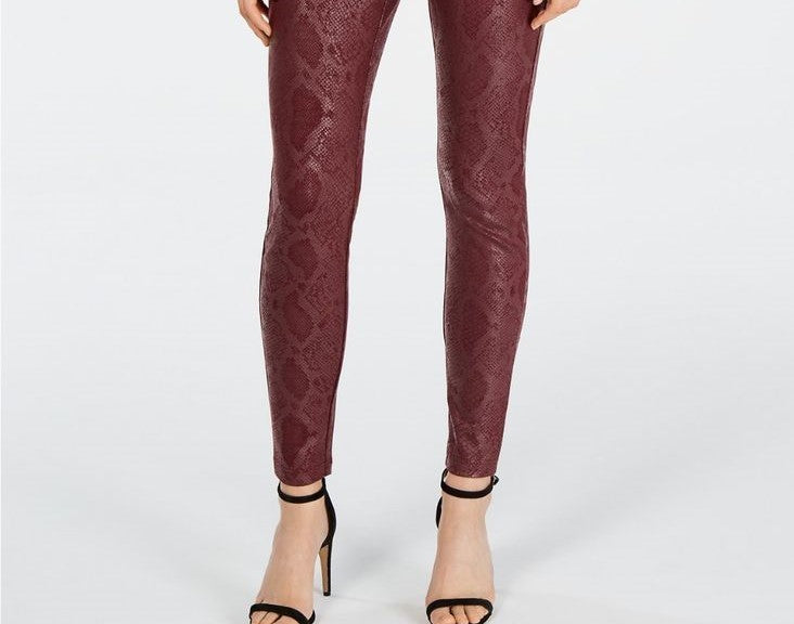 Calça skinny feminina com estampa de cobra da INC International Concepts, marrom, tamanho 4