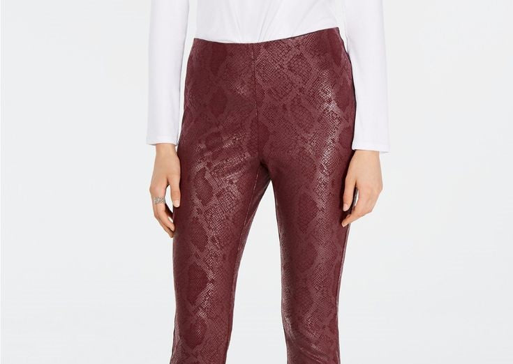 Calça skinny feminina com estampa de cobra da INC International Concepts, marrom, tamanho 6