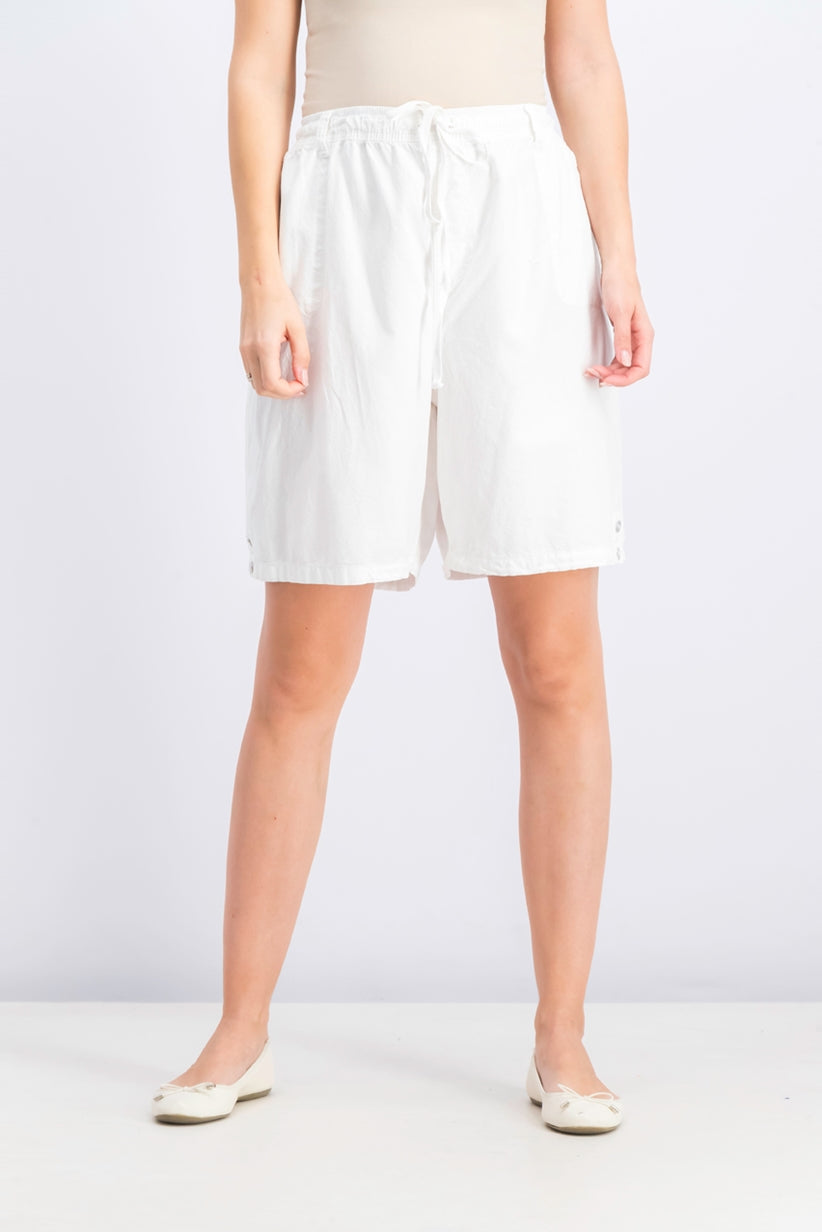 Shorts de algodão com cordão feminino Karen Scott, tamanho natural, tamanho extragrande