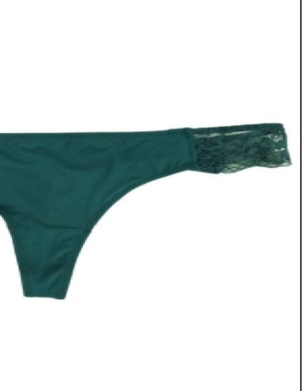 INC International Concepts Calcinha fio dental feminina com acabamento em renda, verde, tamanho XX-G