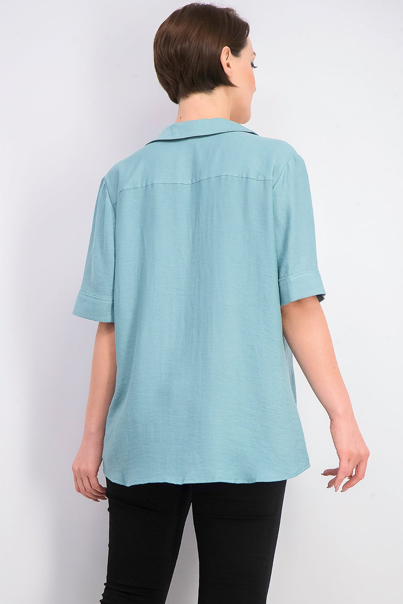 Blusa Alfani Feminina Gola Surplice Verde Tamanho P