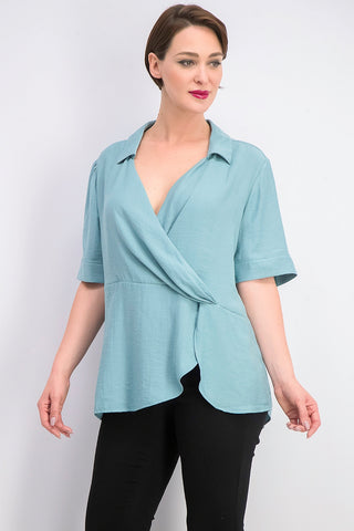Blusa Alfani Feminina Gola Surplice Verde Tamanho P