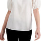 Blusa feminina Alfani com ombros franzidos, branca, tamanho extra grande