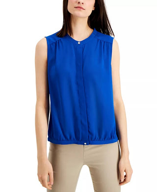 Blusa feminina Alfani com gola alta, azul, tamanho X-G