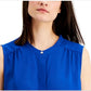 Blusa feminina Alfani com gola alta, azul, tamanho X-G
