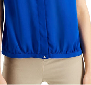Blusa feminina Alfani com gola alta, azul, tamanho X-G