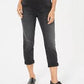 Calça jeans estilo boyfriend feminina, preta, tamanho extragrande