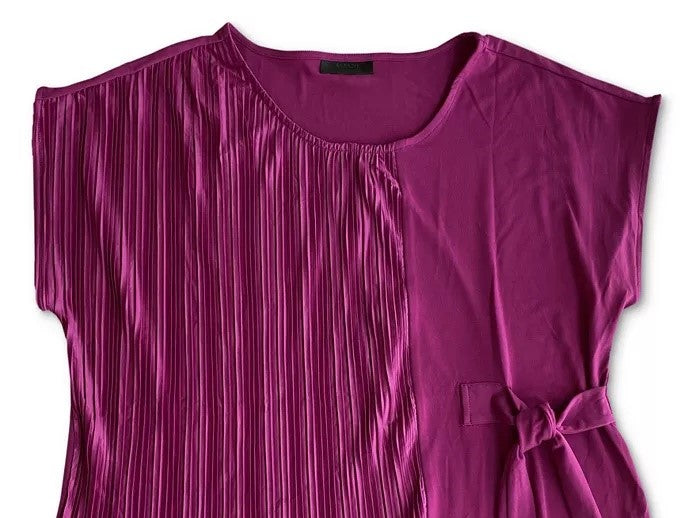 Blusa plissada com amarração lateral Alfani feminina, rosa, tamanho pequeno