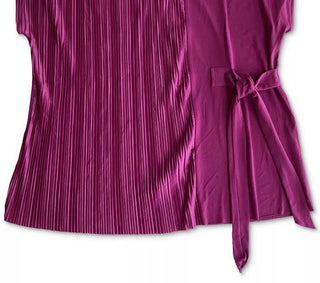 Blusa plissada com amarração lateral Alfani feminina, rosa, tamanho pequeno